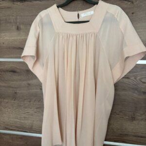Chloe Silk Powder Pink Short Sleeve Blouse - French Size 42